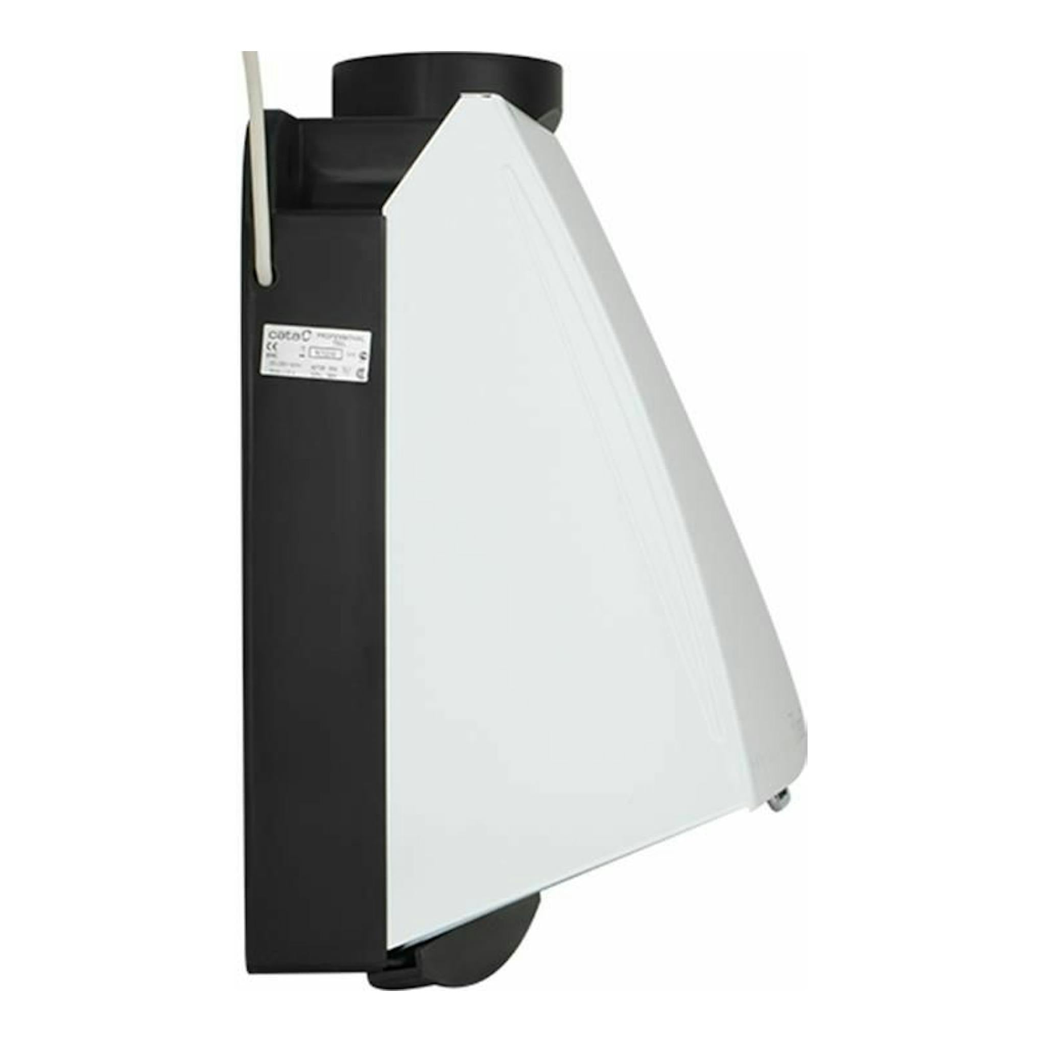 Extractor de cocina integrable Cata Professional 750 blanco, vista lateral, frontal blanco y cuerpo negro.