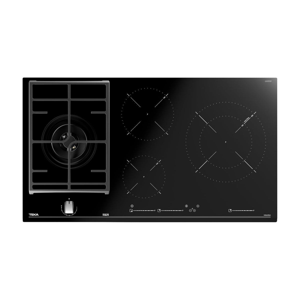 Placa mixta Teka JZC 94313 ABN, 3 zonas de inducción y 1 de gas, 90 cm