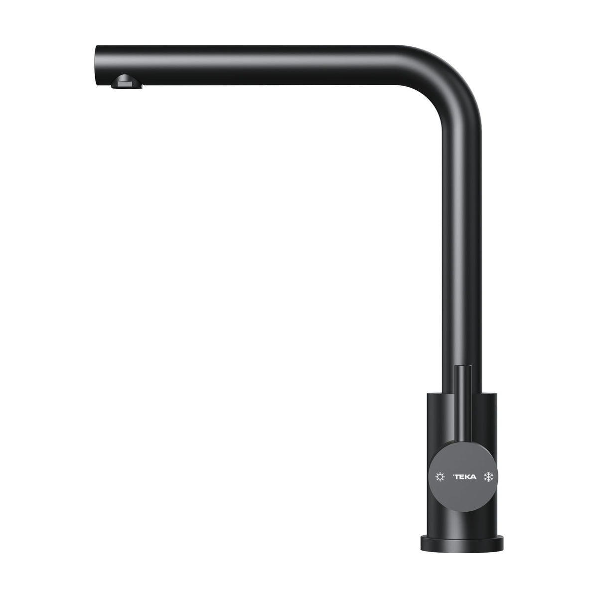Grifo de cocina Teka UNI 9330 BK monomando, caño alto y giro de 360°