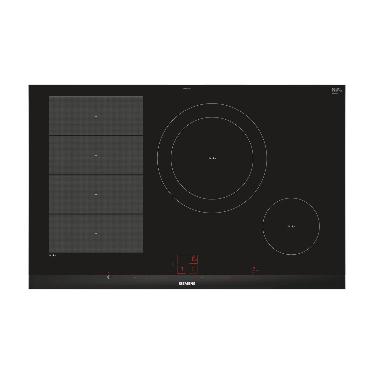 Placa de inducción Siemens EX875LEC1E de 80 cm con flexInducción