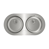 Fregadero Teka DR-80 2C de acero inoxidable, 2 cubetas y orificio para grifo