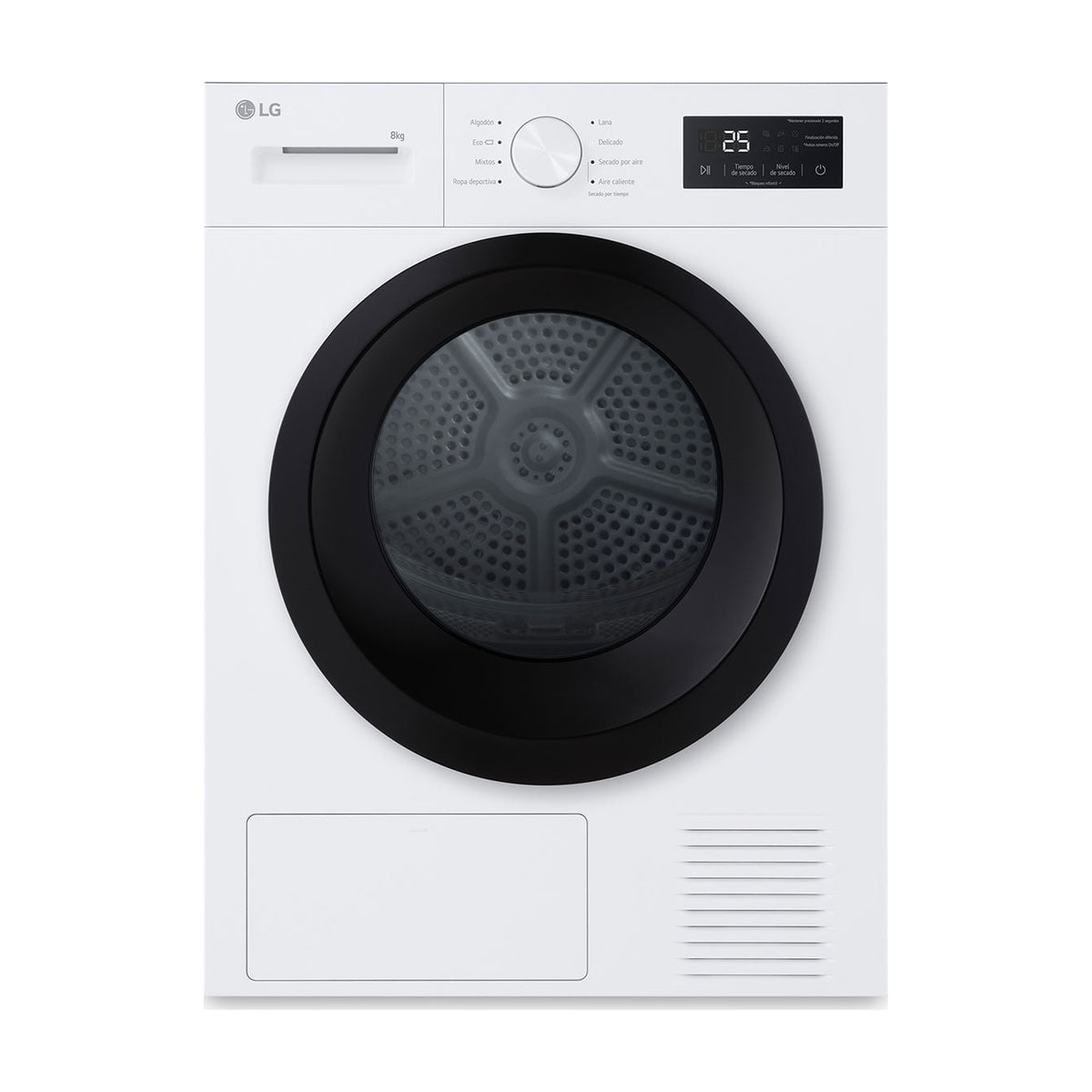 Secadora LG RHA1008NWK de bomba de calor, 8 kg, blanca