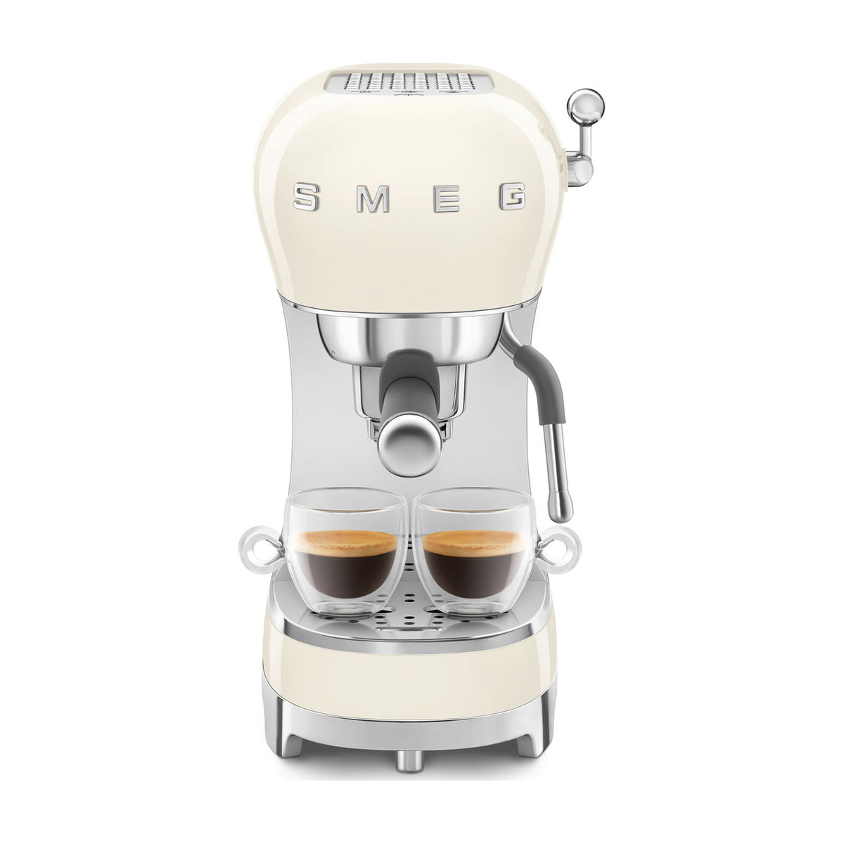 Cafetera espresso manual Smeg ECF02CREU de 15 bar en color crema