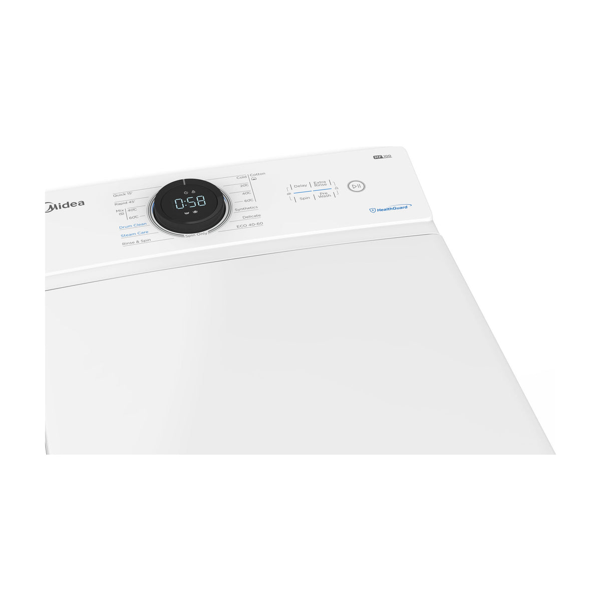 Lavadora de carga superior Midea MF100T80B/W-ES, 8 kg, clase A