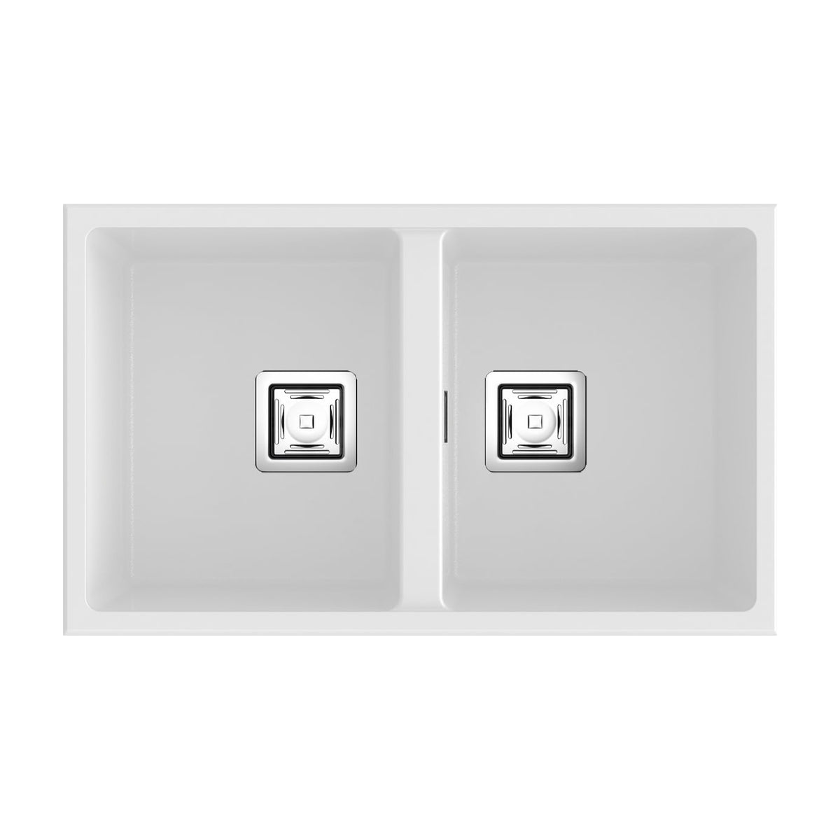 Fregadero Poalgi Zie 70 2C de dos cubetas, blanco brillo