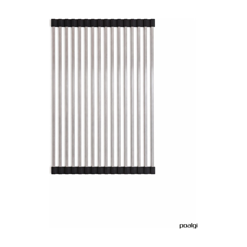 Escurridor para fregadero Poalgi RC4431-A enrollable de acero inoxidable, 44 x 31,8 cm