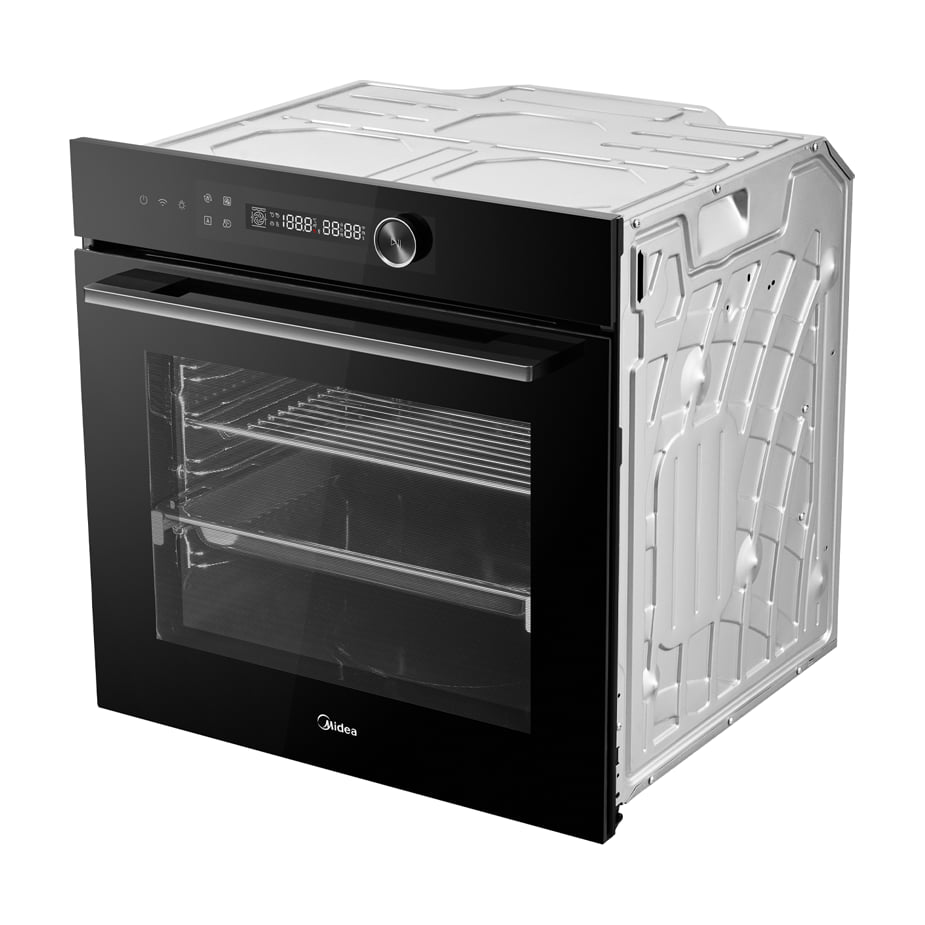 Horno multifunción Midea MBO7NP30E4-BK pirolítico de 72 l, negro