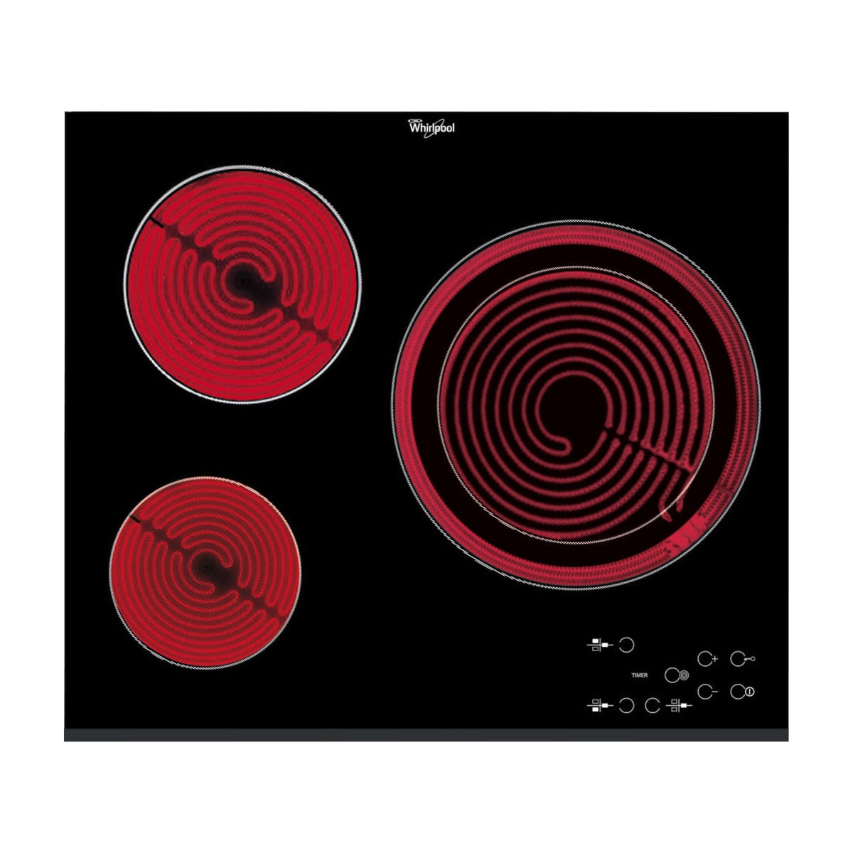 Placa vitrocerámica Whirlpool AKT 807/BF de 3 zonas y 5600 W