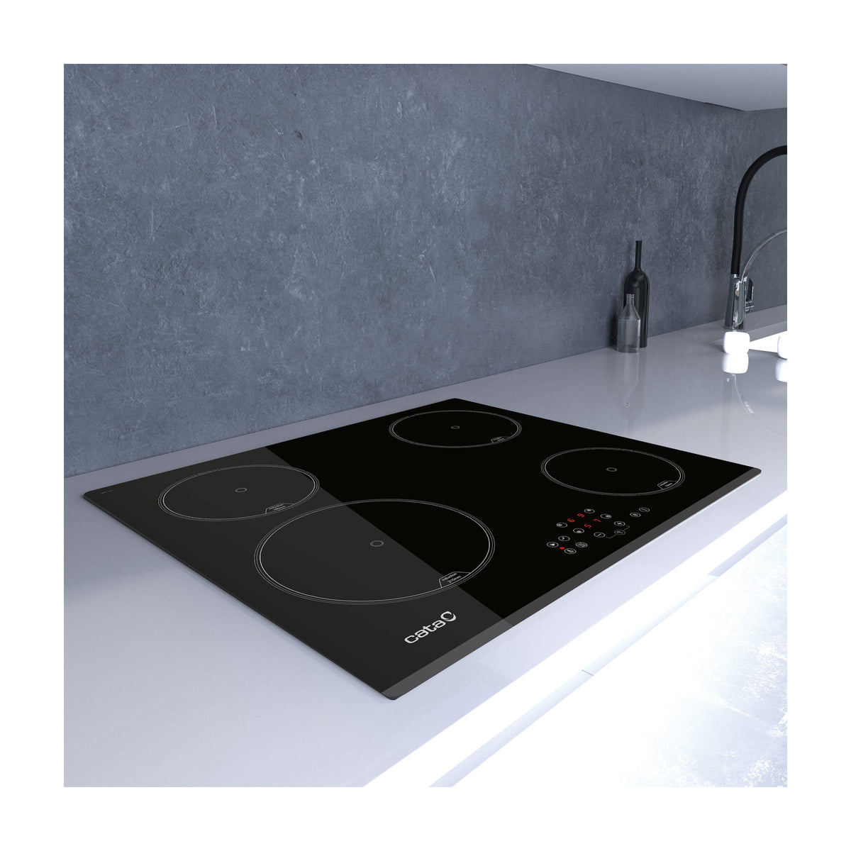 Placa de inducción Cata IB 6324E2 BK de 4 zonas y 59 cm