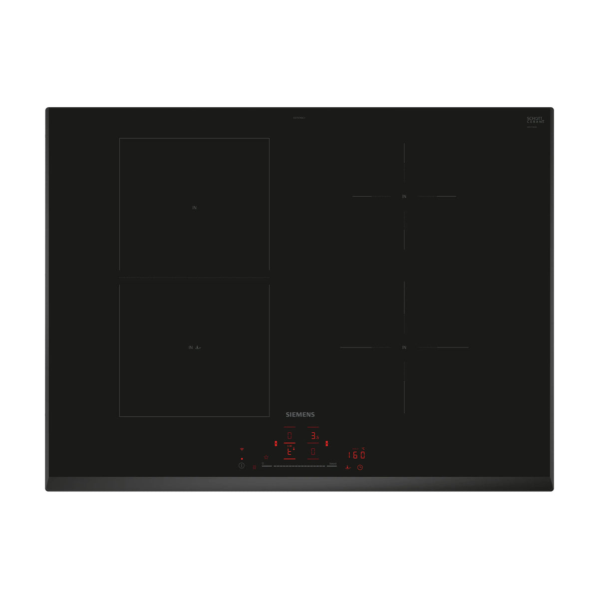 Placa de inducción Siemens ED751HSC1E de 70 cm con 4 zonas y combiInducción