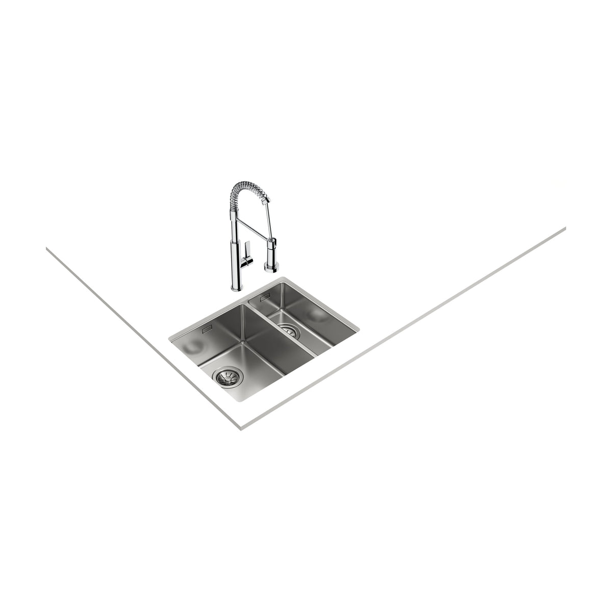 Fregadero Teka Be Linea RS15 2C 580, dos cubetas bajo encimera en inox