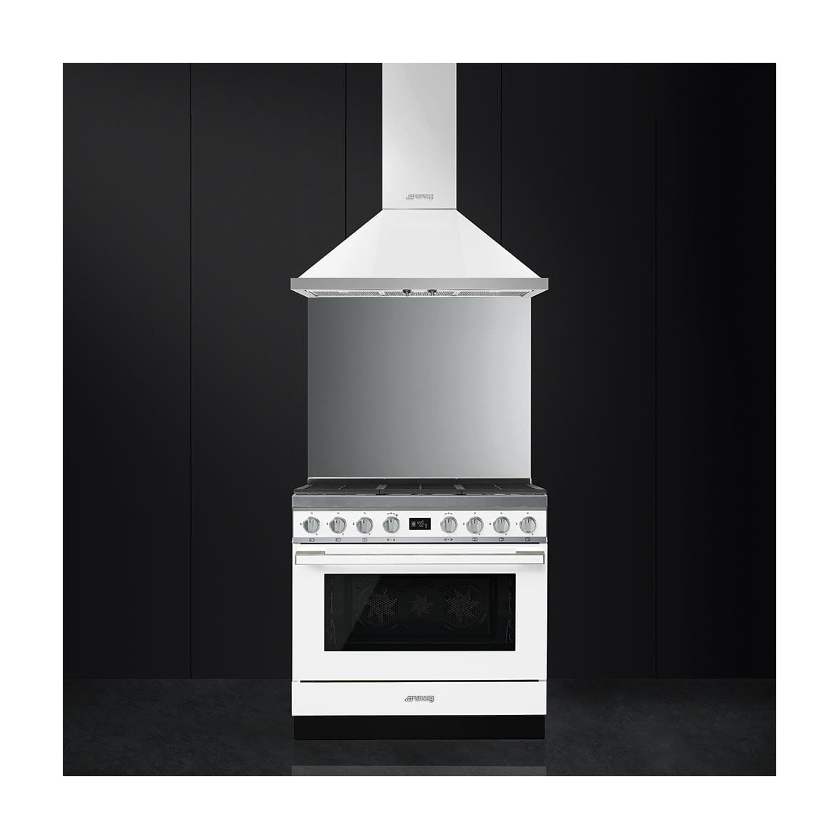 Campana decorativa Smeg KPF9WH de 90 cm, blanca