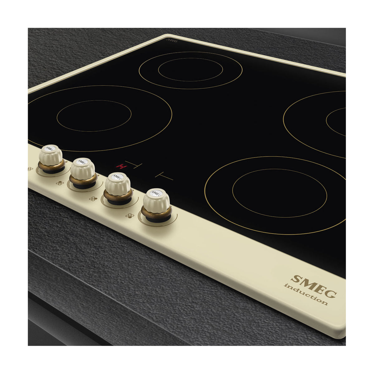 Placa de inducción Smeg SI764POM de 60 cm con 4 zonas y mandos frontales