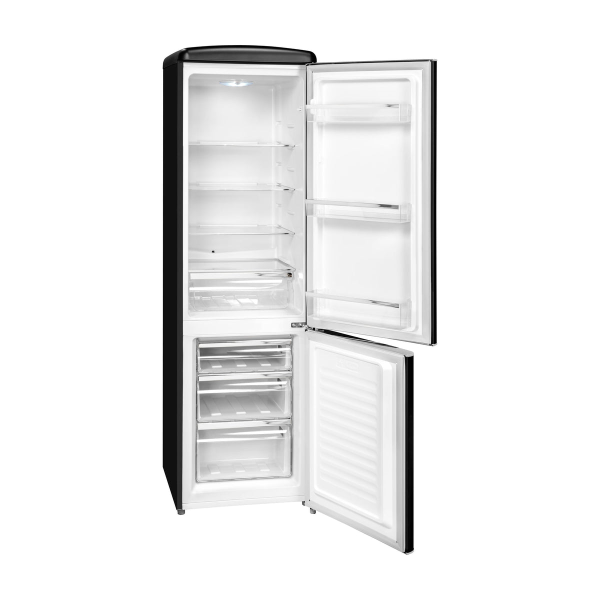 Frigorífico combi Exquisit RKGC250-70-H-160E de 244 l en negro mate