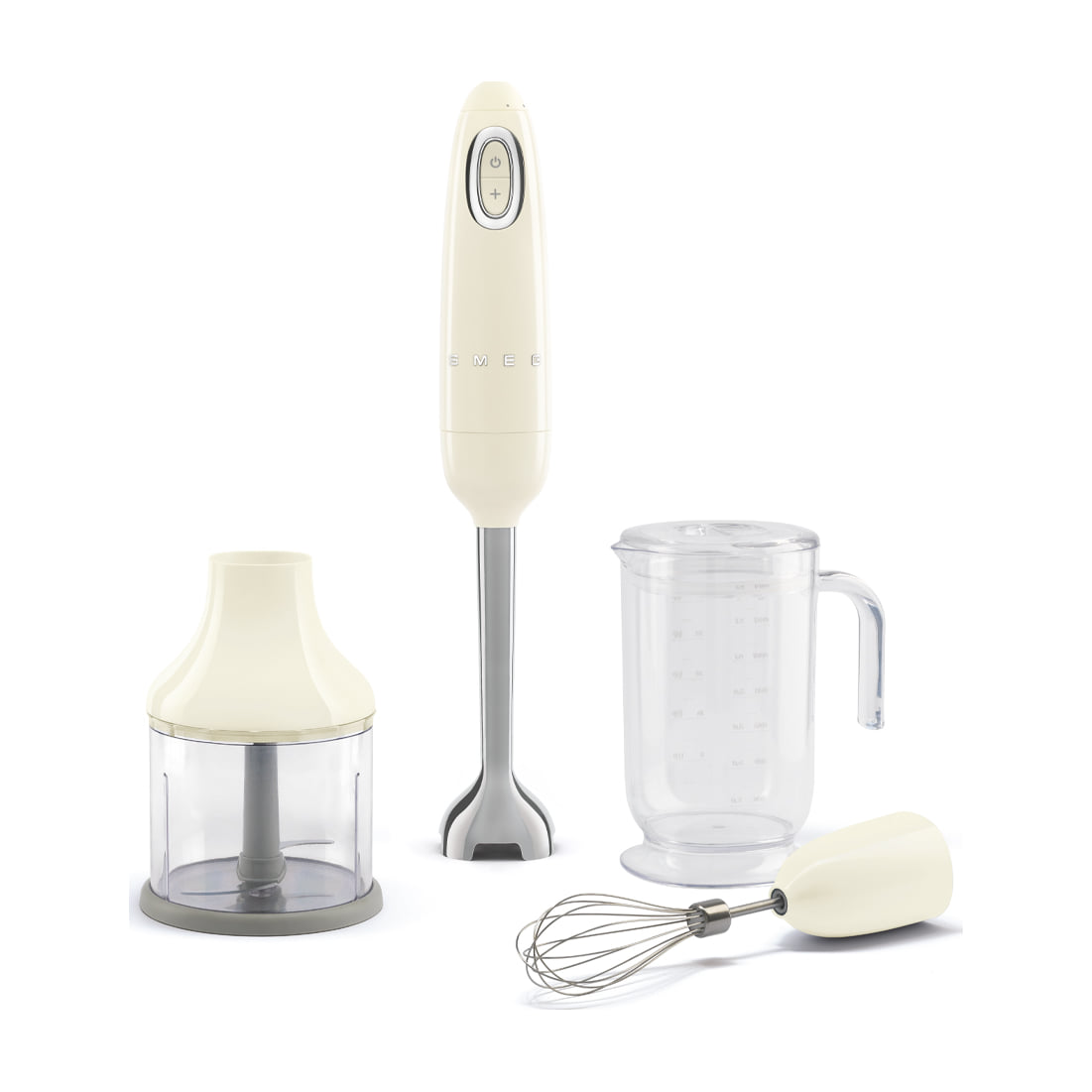 Batidora de mano Smeg HBF03CREU de 700 W con accesorios, crema