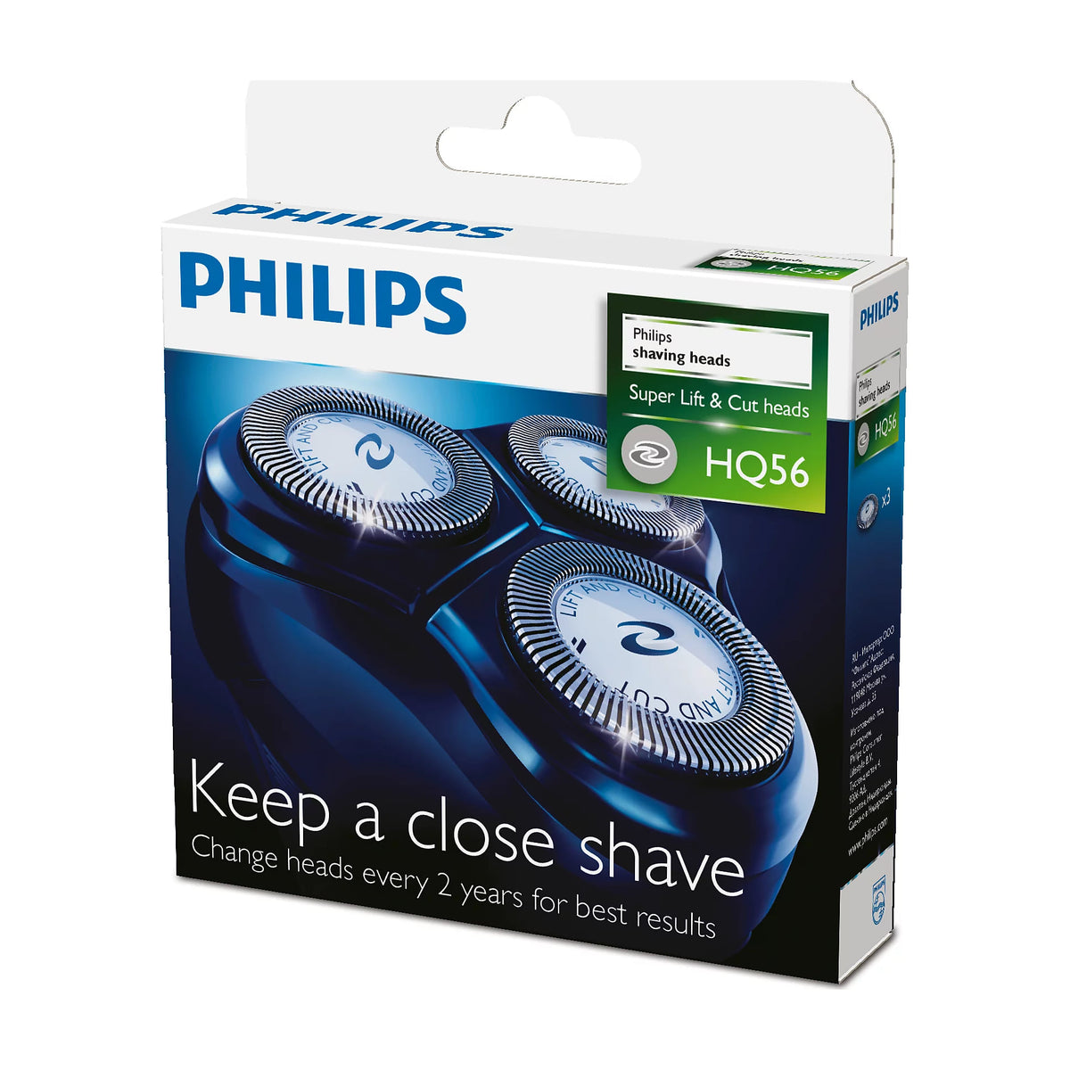 Cabezales de afeitado Philips HQ56/50 CloseCut, pack de 3