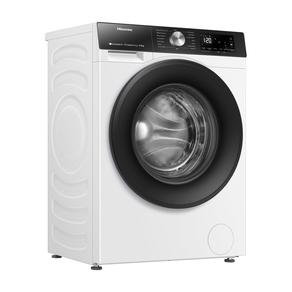 Lavadora Hisense WF3S1045BW3 de 10,5 kg y 1400 rpm