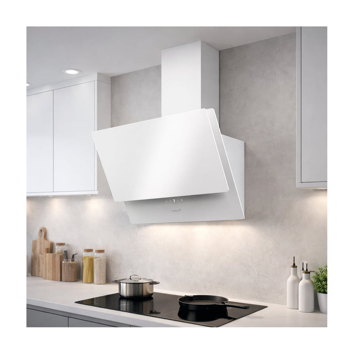Campana decorativa CATA Juno+ 6000 GWH, 60 cm, cristal blanco