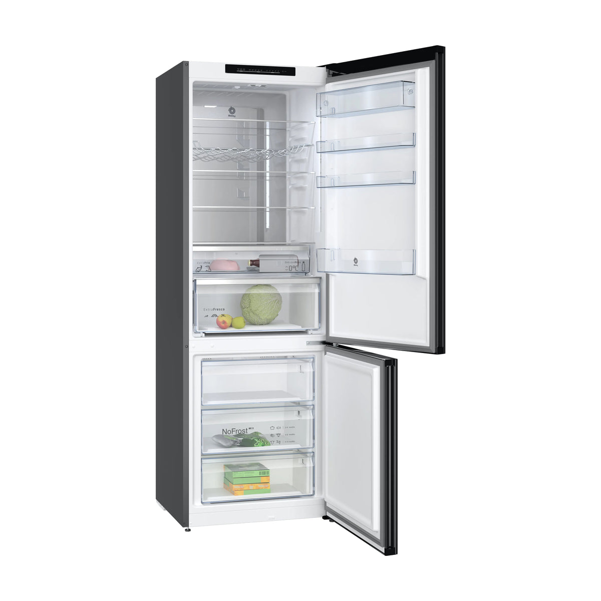 Frigorífico combi Balay 3KFC879NI de 440 l, Total No Frost y cristal negro