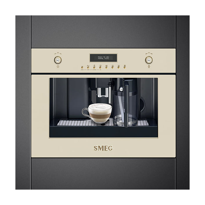 Cafetera integrable Smeg CMS8451P, crema, 15 bar