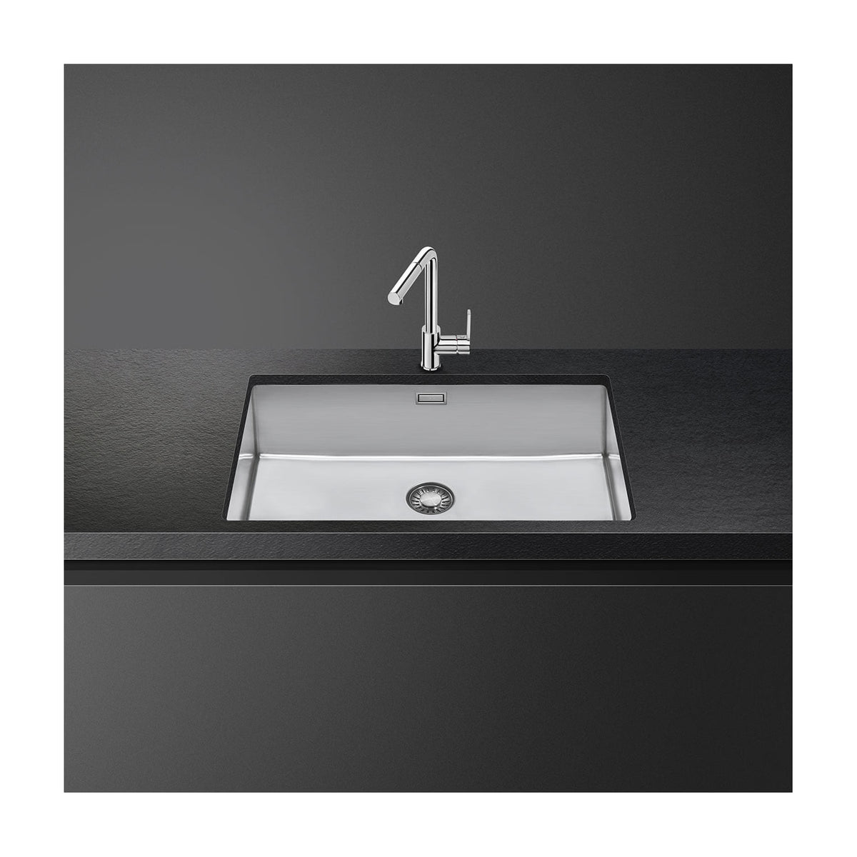 Fregadero Smeg VR12S70 de acero inoxidable, una cubeta de 70 cm