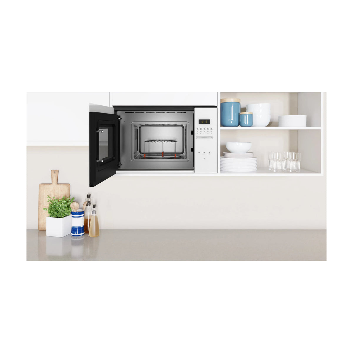 Microondas integrable con grill Balay 3CG5172B2, 20 l, cristal blanco