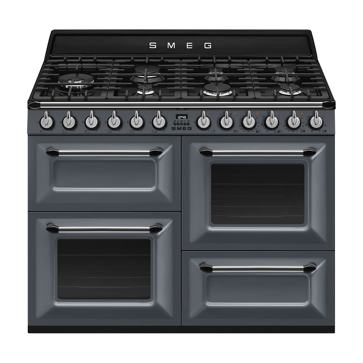 Cocina de gas Smeg TR4110GR de 110 cm con tres hornos eléctricos