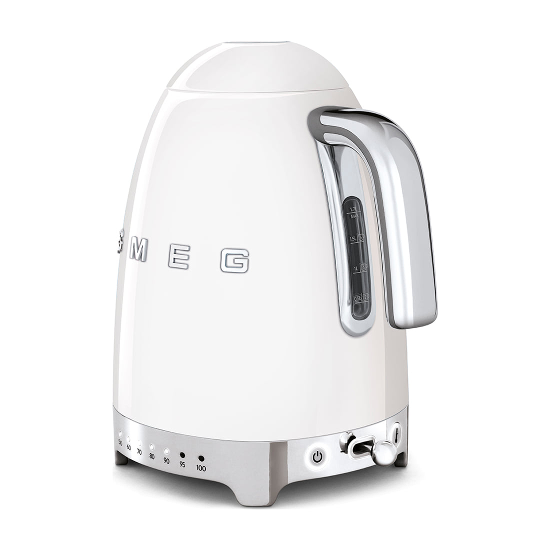 Hervidor de agua Smeg KLF04WHEU de 1,7 l con temperatura regulable, blanco