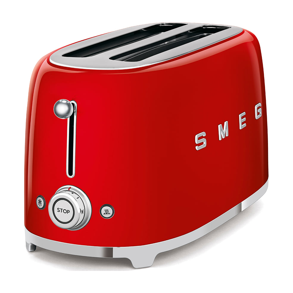 Tostadora Smeg TSF02RDEU de 4 rebanadas y 1500 W, roja