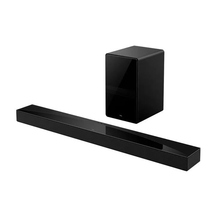 Barra de sonido TCL Q75HE de 5.1.2 canales con Dolby Atmos y subwoofer inalámbrico