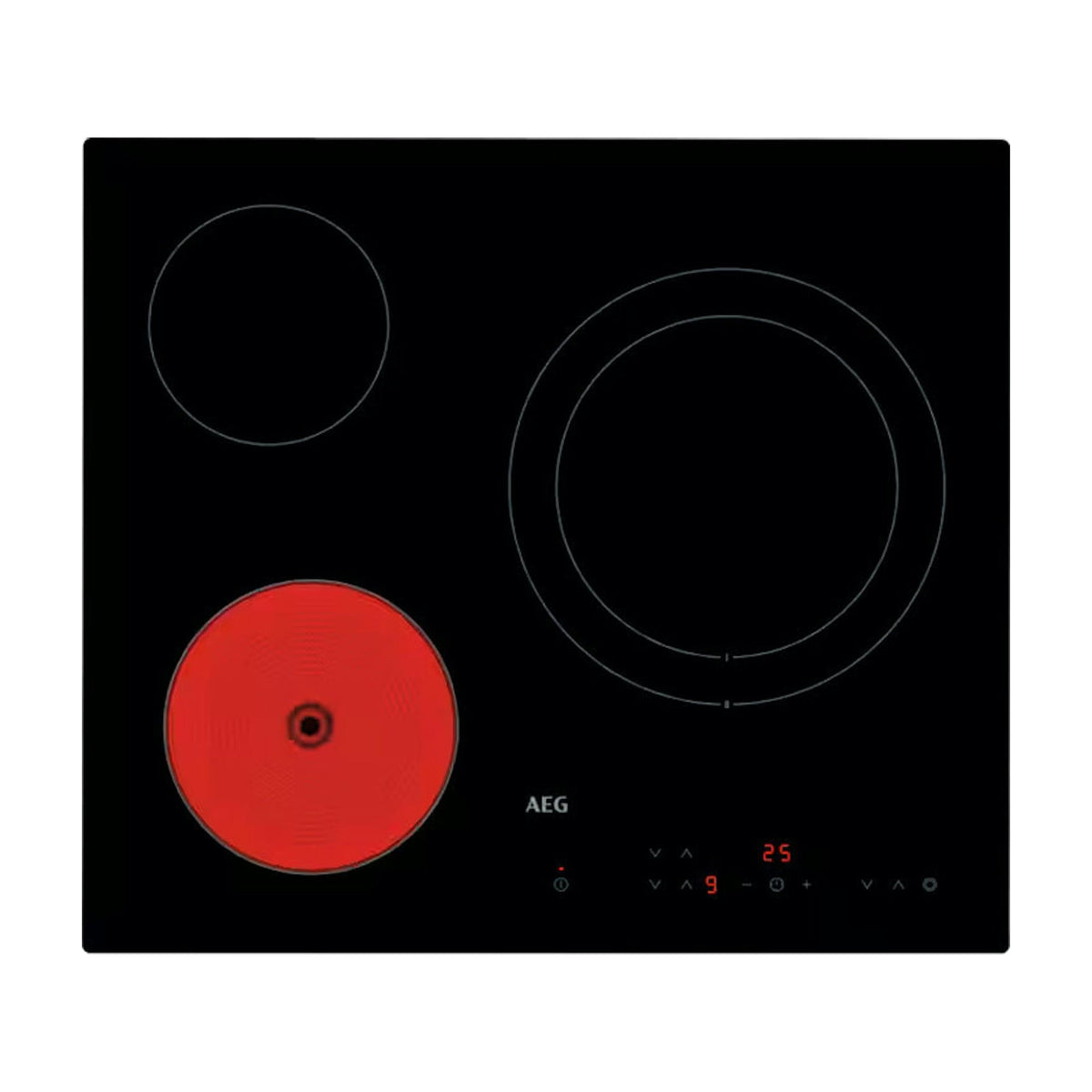 Placa vitrocerámica AEG TN63RAF2CB de 60 cm con 3 zonas