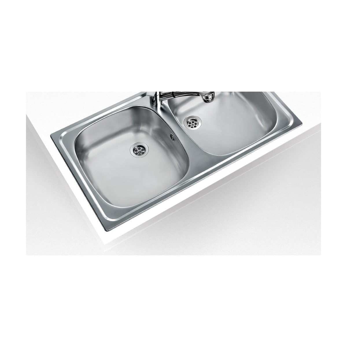 Fregadero Teka E/50 2C de acero inoxidable, 2 cubetas y 80 cm