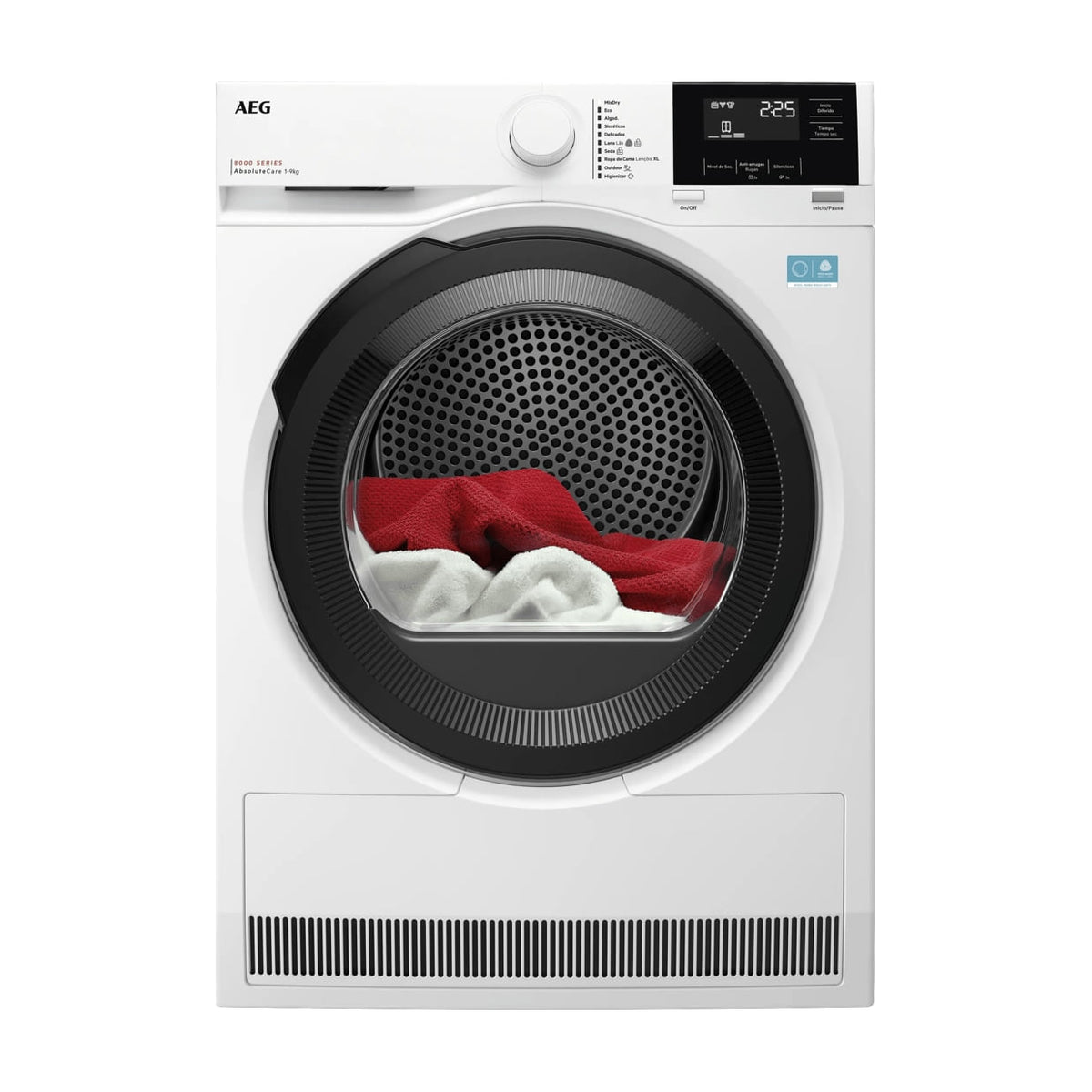 Secadora AEG TR819OBOB con bomba de calor, 9 kg y clase C