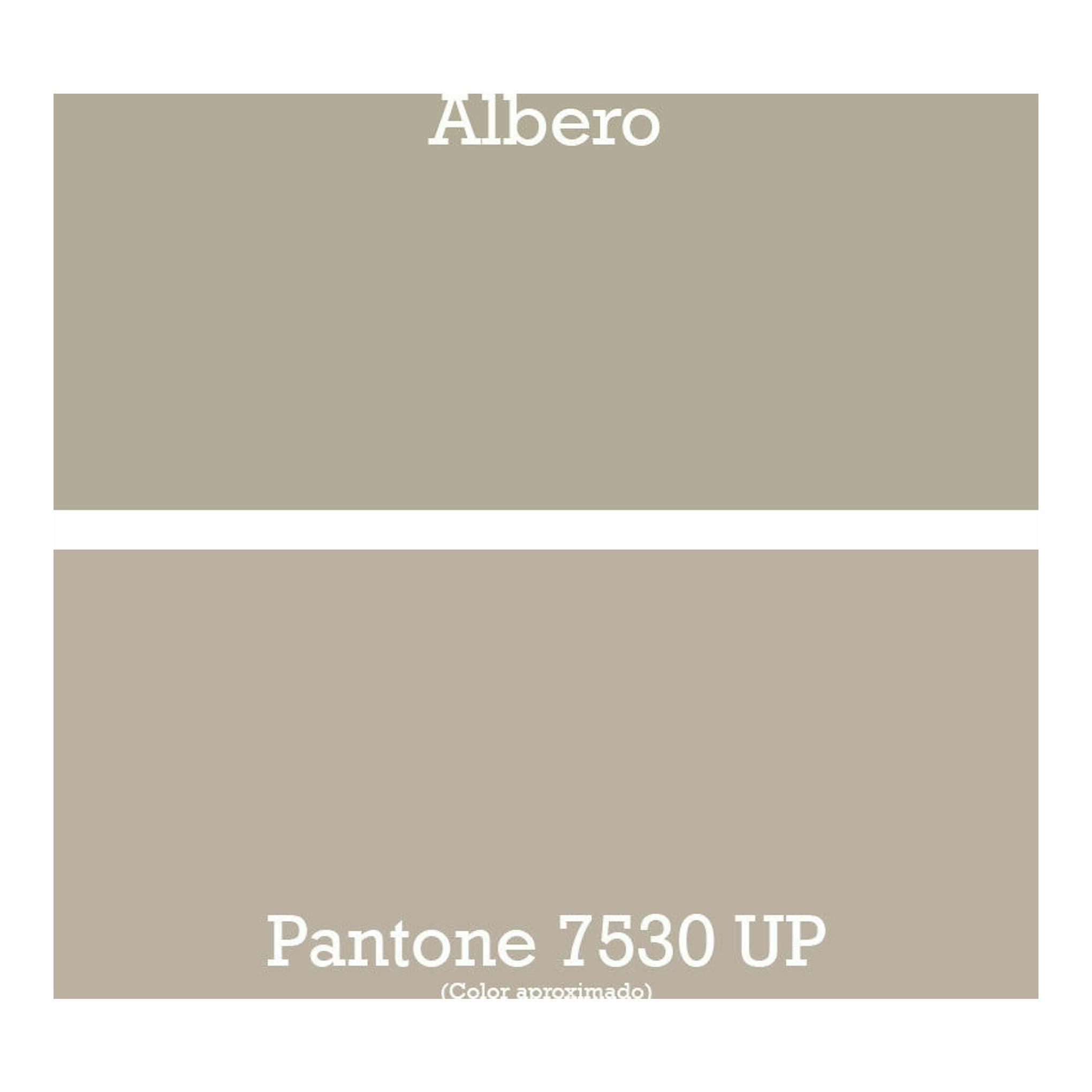 Poalgi Gandia 40 Albero Mate: muestra de color beige con texto Pantone 7530 UP.