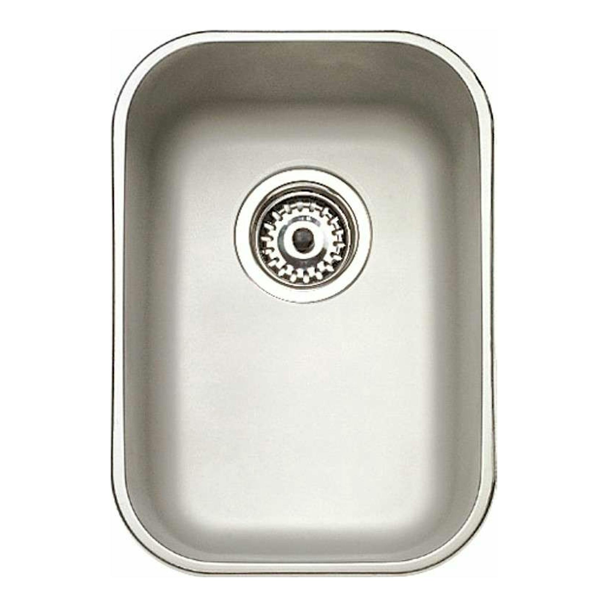 Fregadero Teka BE 28.40 Inox, vista superior de un seno rectangular de acero inoxidable.