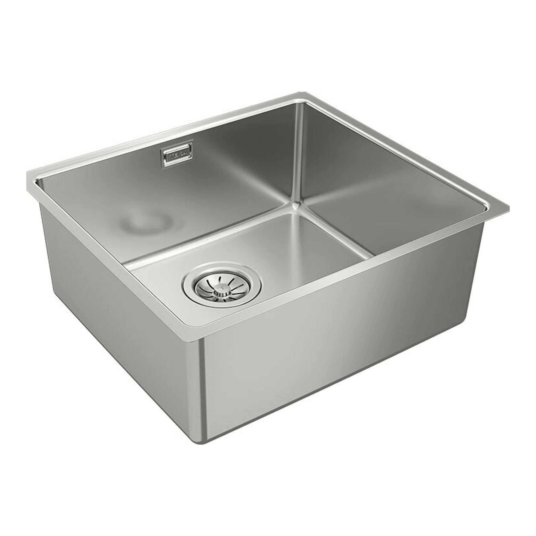Fregadero Teka BE Linea RS15 45.40 de acero inoxidable, vista en ángulo superior, una cubeta.
