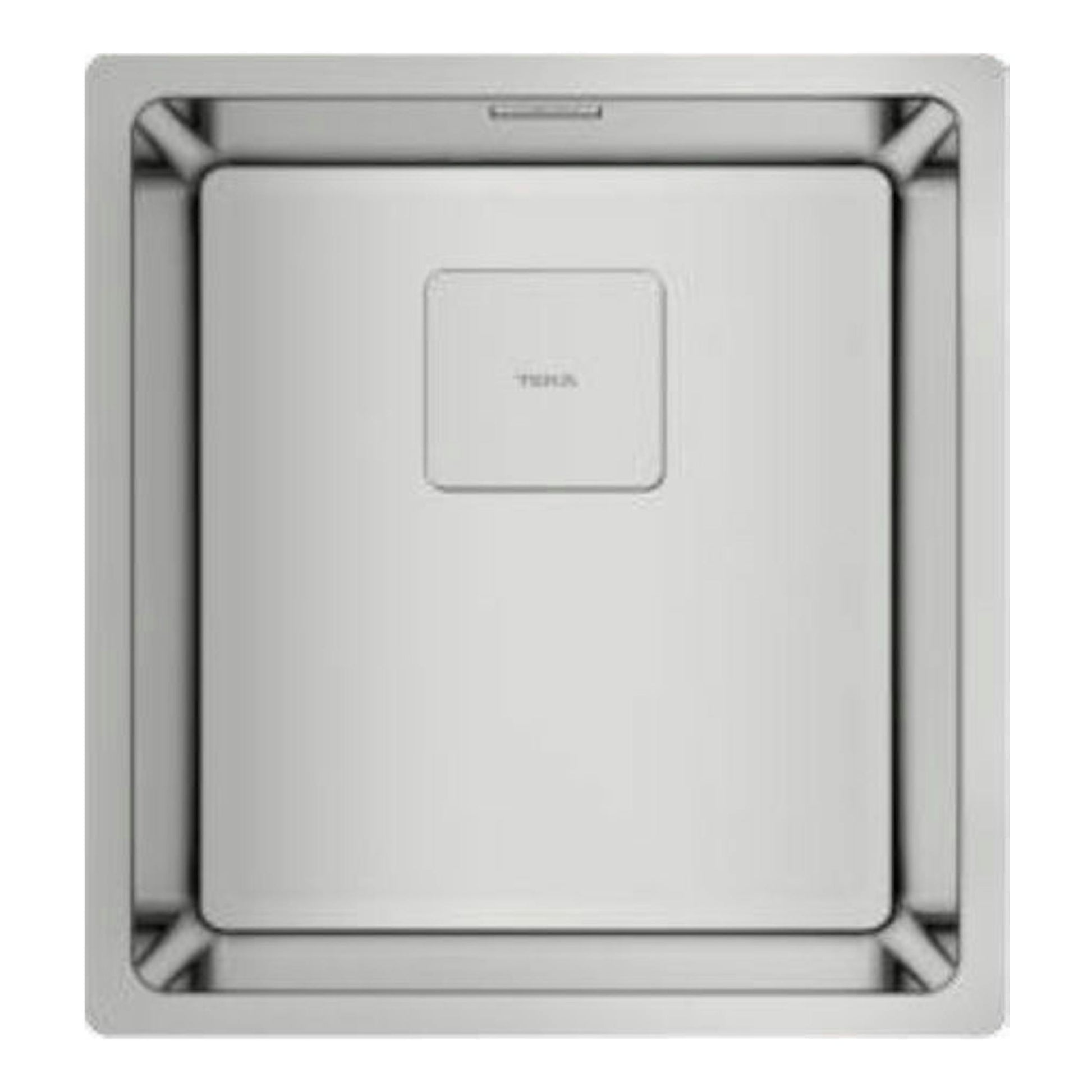 Fregadero Teka FlexLinea RS15 34.40 de acero inoxidable, vista superior, con cubeta rectangular.
