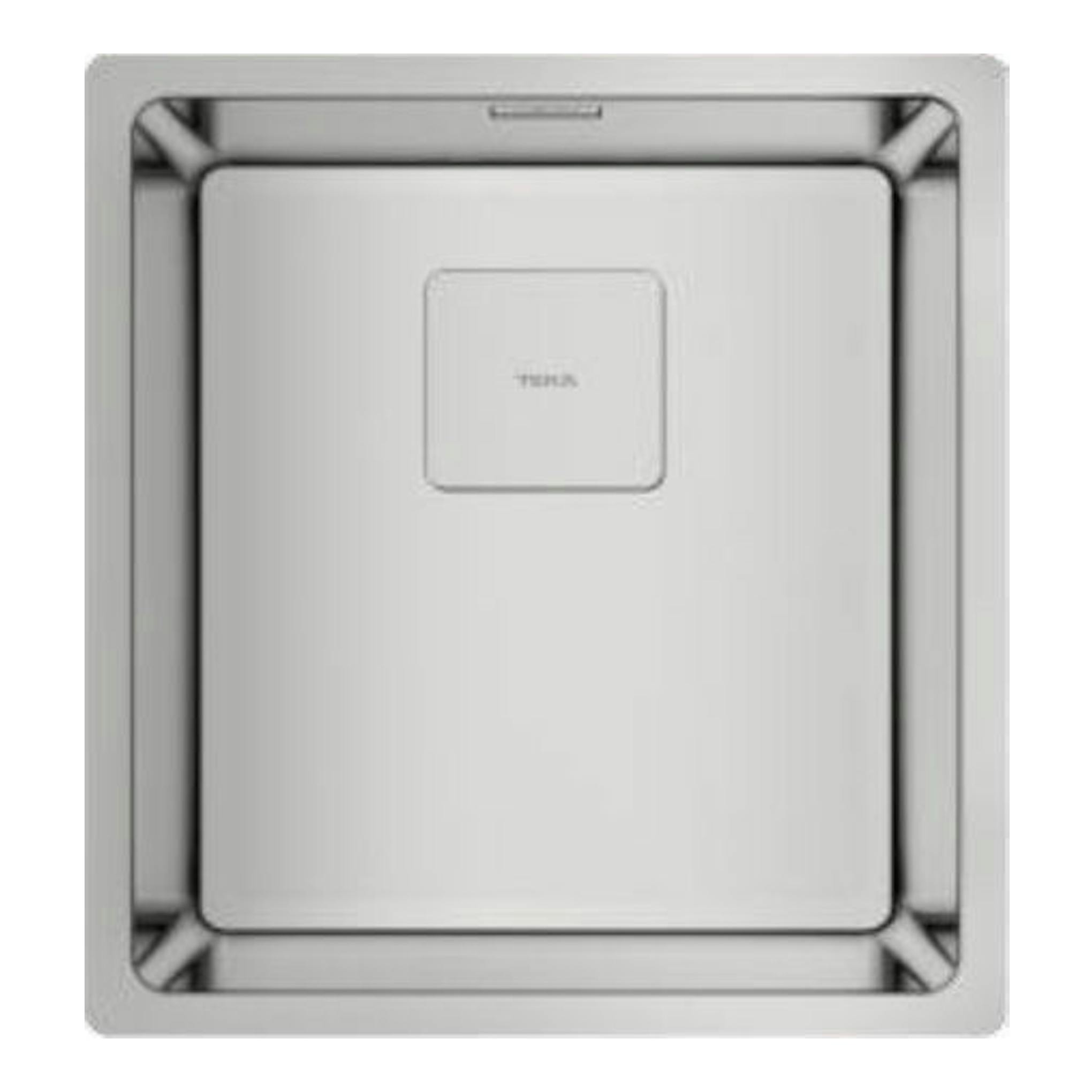 Fregadero Teka FlexLinea RS15 34.40 de acero inoxidable, vista superior, con cubeta rectangular.