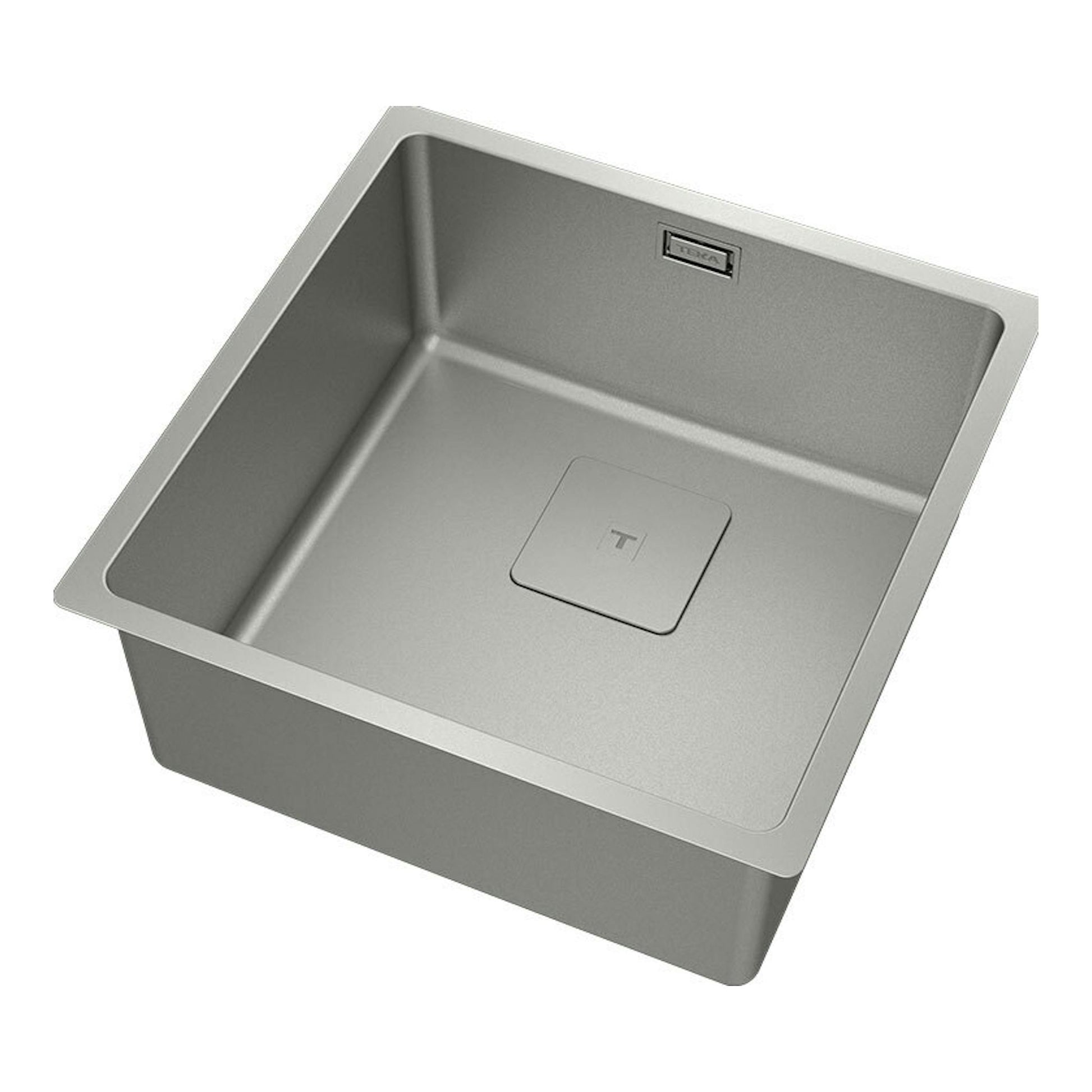 Fregadero Teka FlexLinea RS15 40.40 de acero inoxidable, vista en ángulo superior, una cuba.
