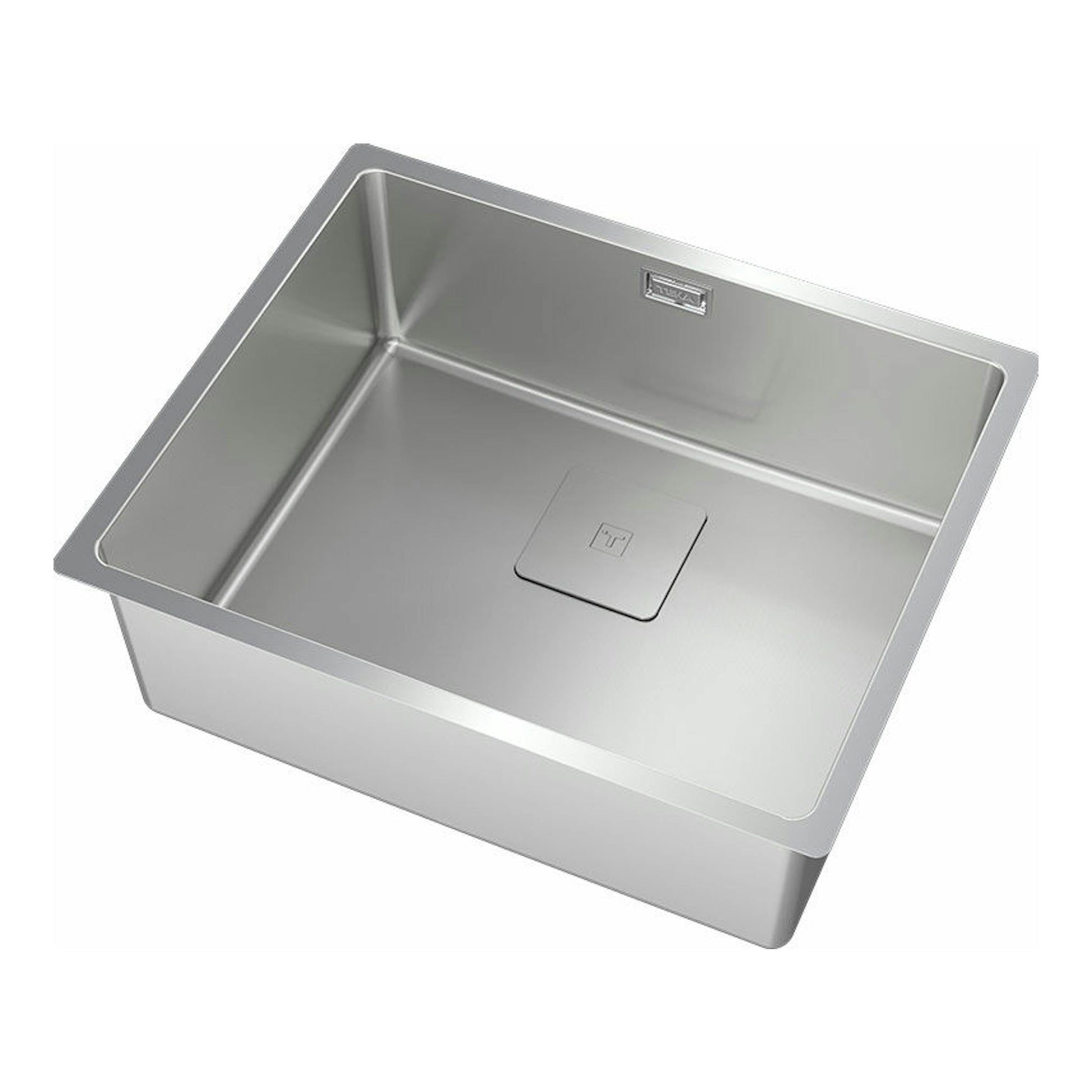 Fregadero Teka FlexLinea RS15 50.40 M-XT PureClean, vista en ángulo, acero inoxidable, cubeta cuadrada.