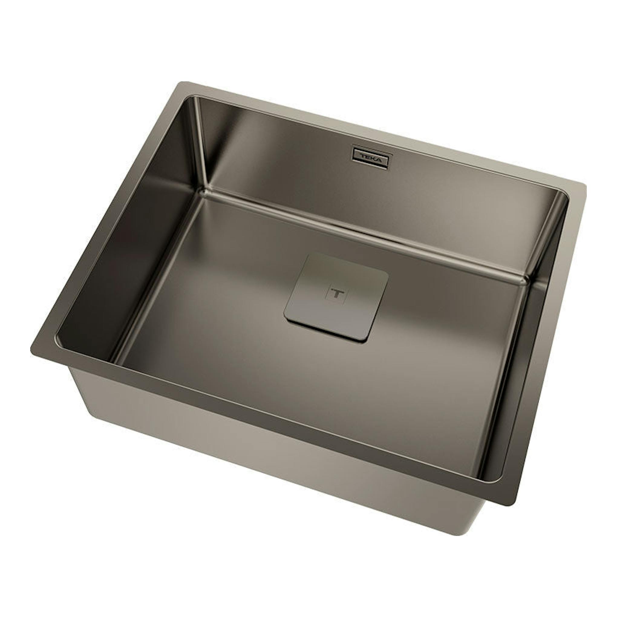 Fregadero Teka FlexLinea RS15 50.40 Titanium, vista cenital en ángulo, color titanio.