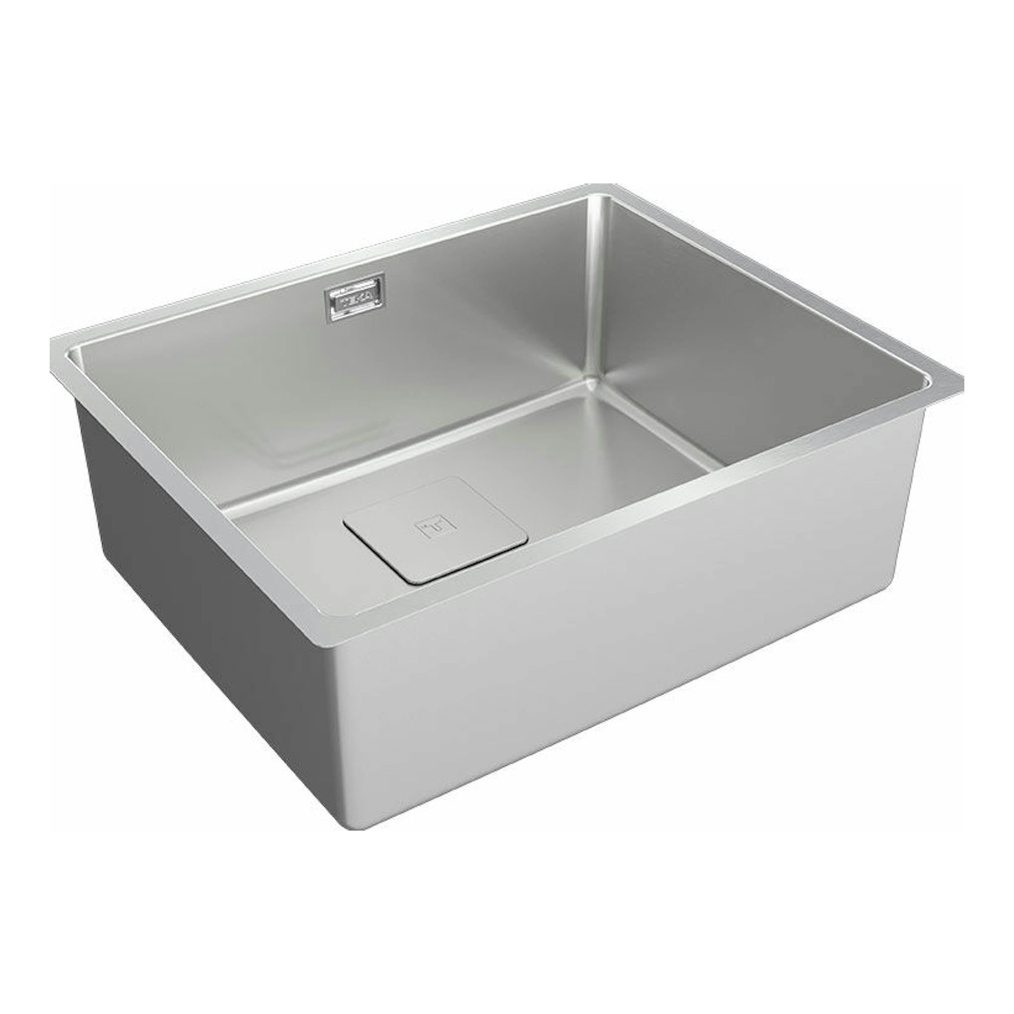 Fregadero Teka FlexLinea RS15 50.40 M-XT PureClean de acero inoxidable, vista cenital en ángulo, una cubeta