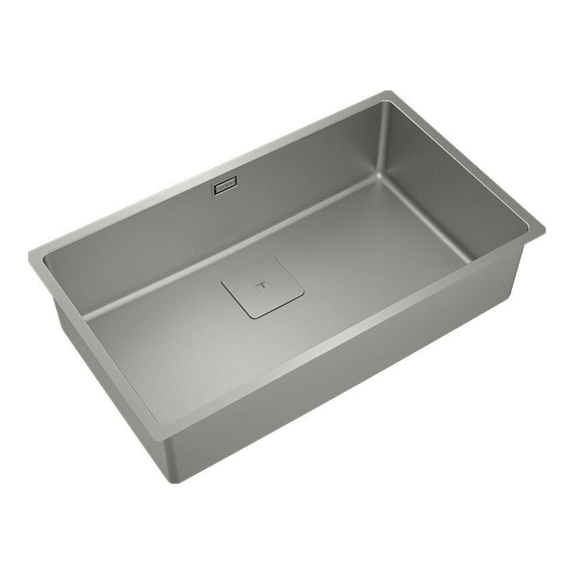 Fregadero Teka FlexLinea RS15 71.40 de acero inox, vista en ángulo superior, cubeta rectangular.