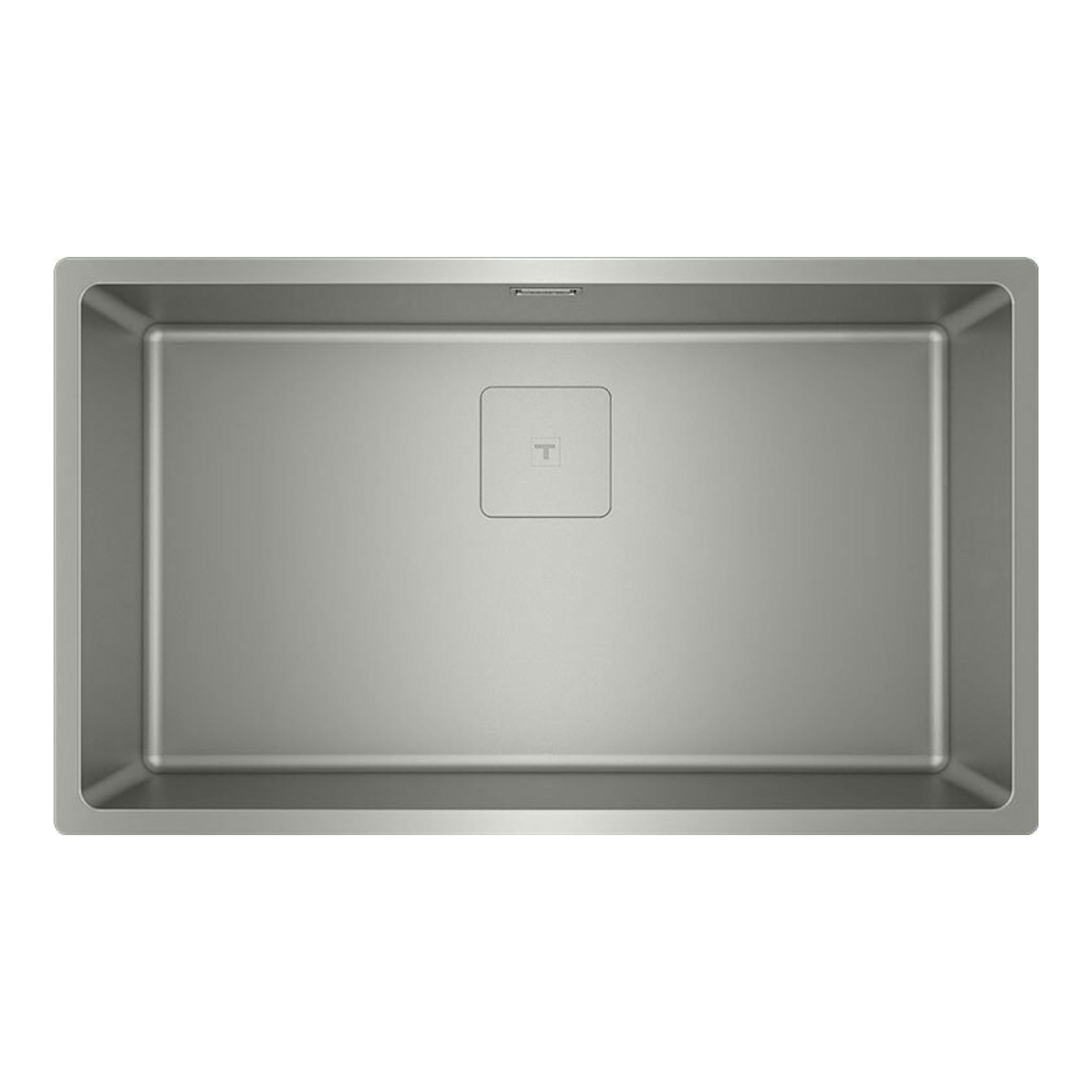 Fregadero Teka FlexLinea RS15 71.40 de acero inoxidable, vista superior, cubeta rectangular única.