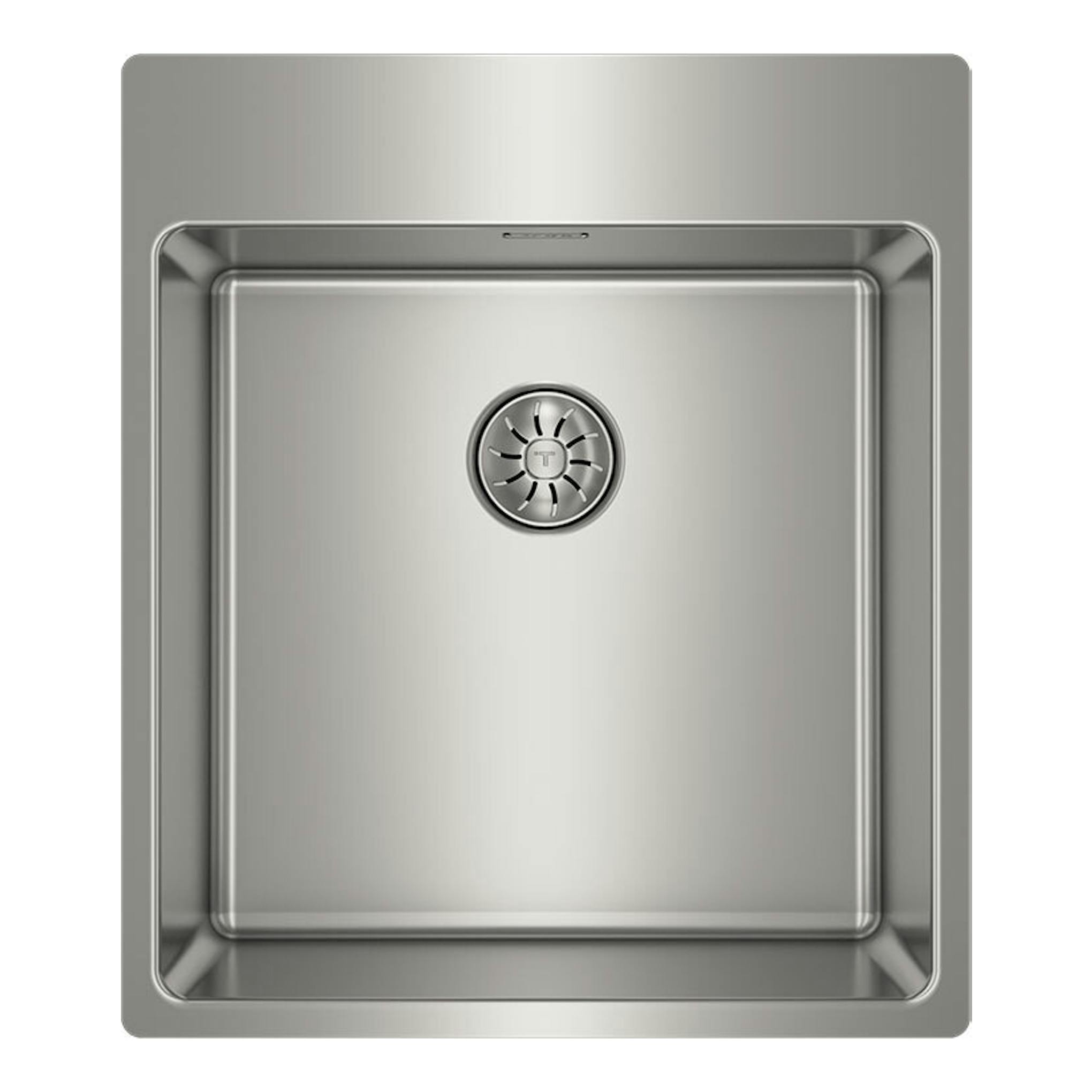 Fregadero Teka Forlinea RS15 4040 Inox, vista superior, acero inoxidable, cubeta cuadrada.