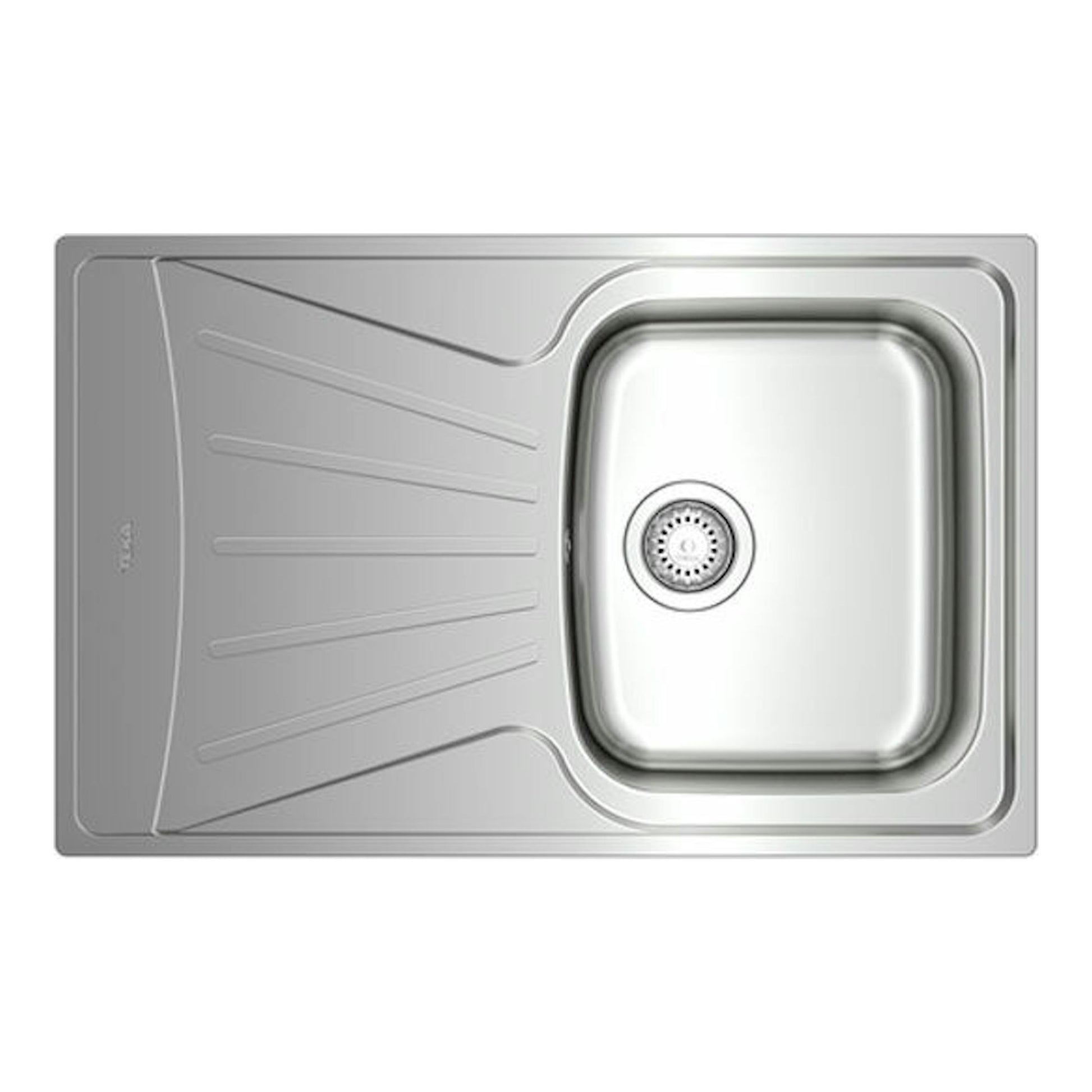 Fregadero Teka Starbright 45 E-XP 1C 1E reversible, vista superior, acero inoxidable, cubeta derecha.