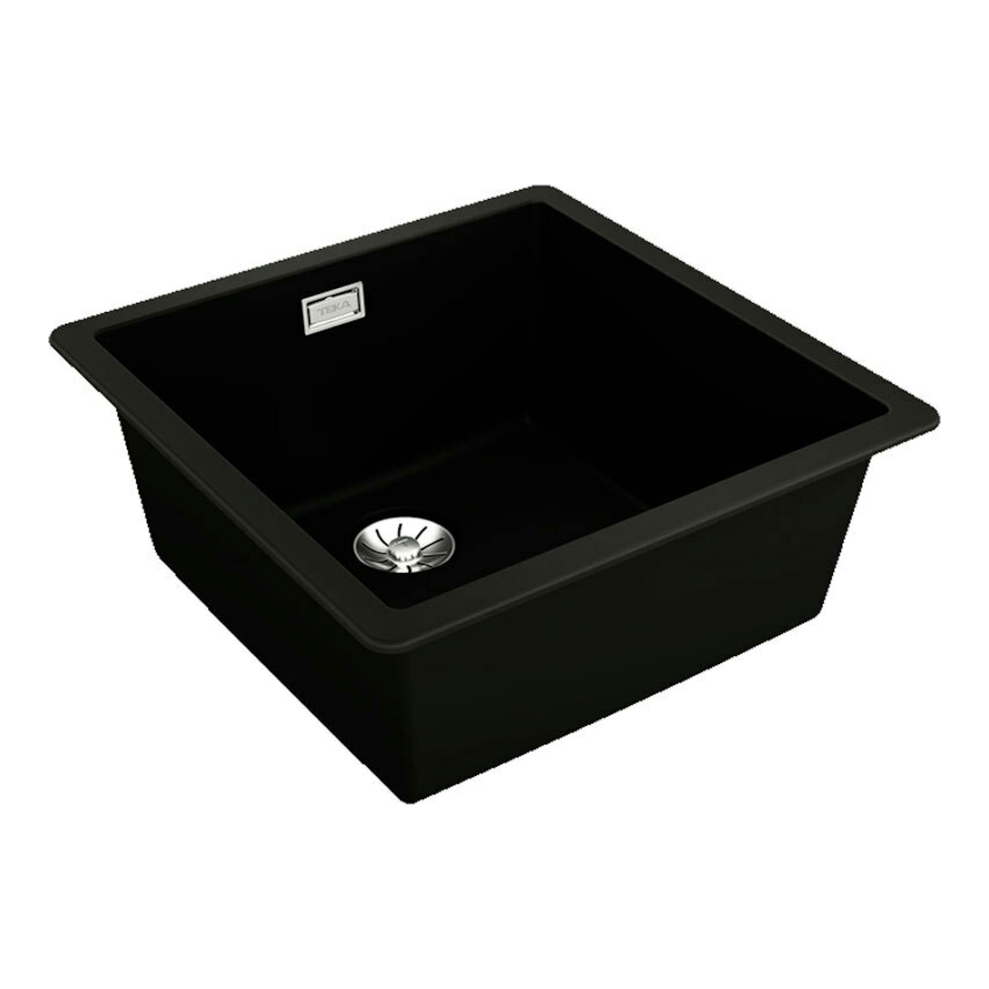 Fregadero Teka Tegranite RADEA R10 40.40 M-TG negro, vista superior en perspectiva.