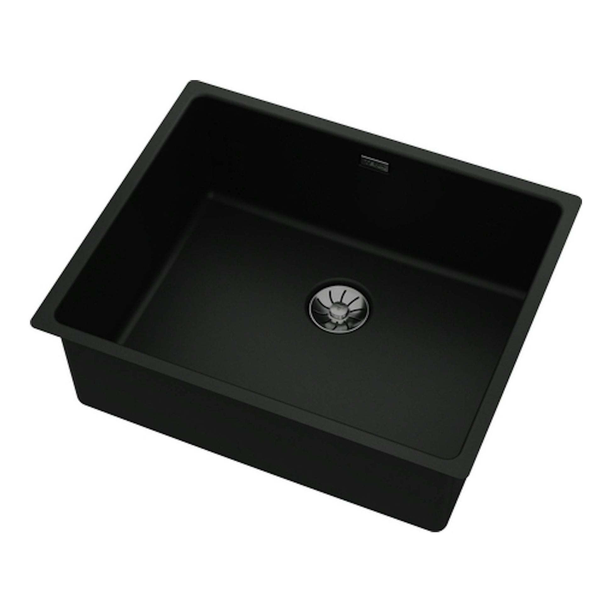 Fregadero Teka TopLine RS15 50.40 FBK negro, vista superior inclinada, una cubeta.