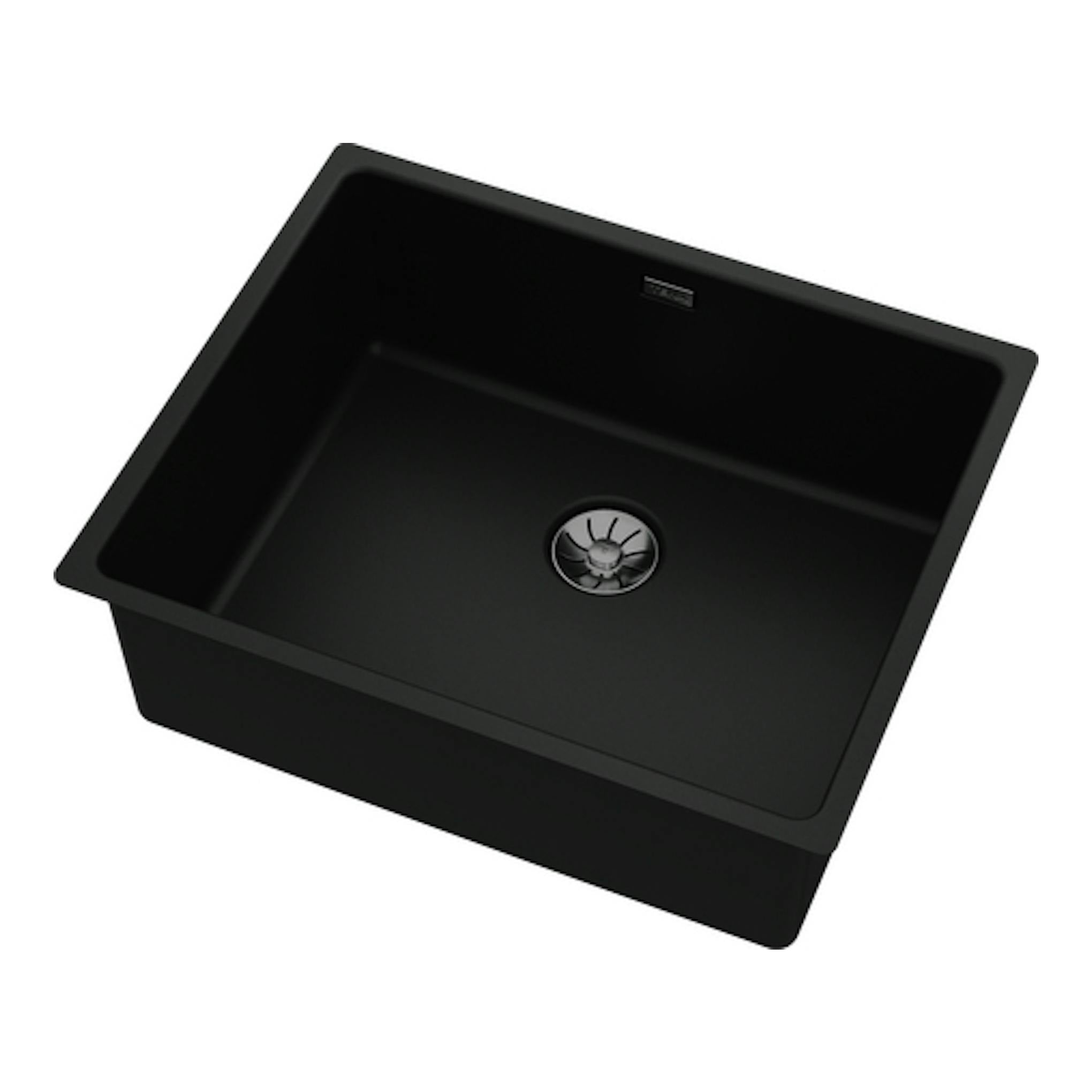 Fregadero Teka TopLine RS15 50.40 FBK negro, vista superior inclinada, una cubeta.