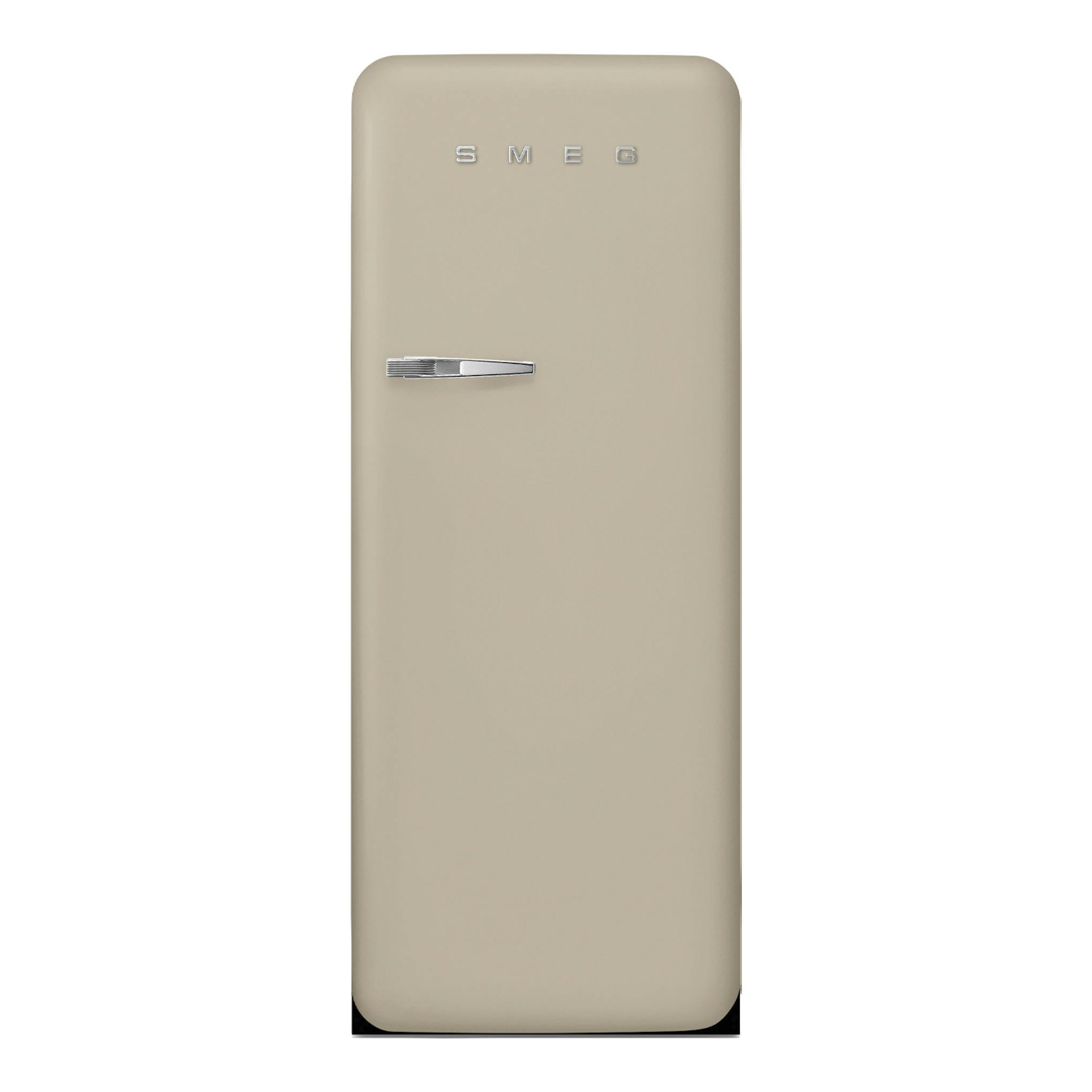 Frigorífico Smeg FAB28RMLM6 Moonlight beige, vista frontal, una puerta.